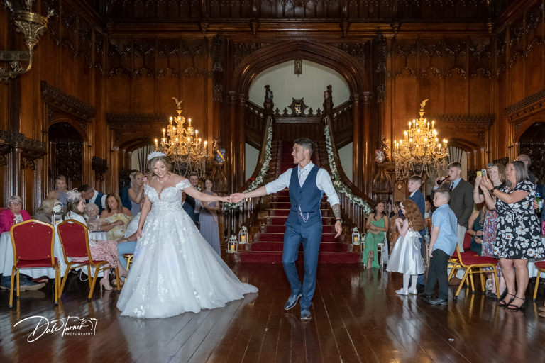Bride and grooms first dance, at Allerton Castle.